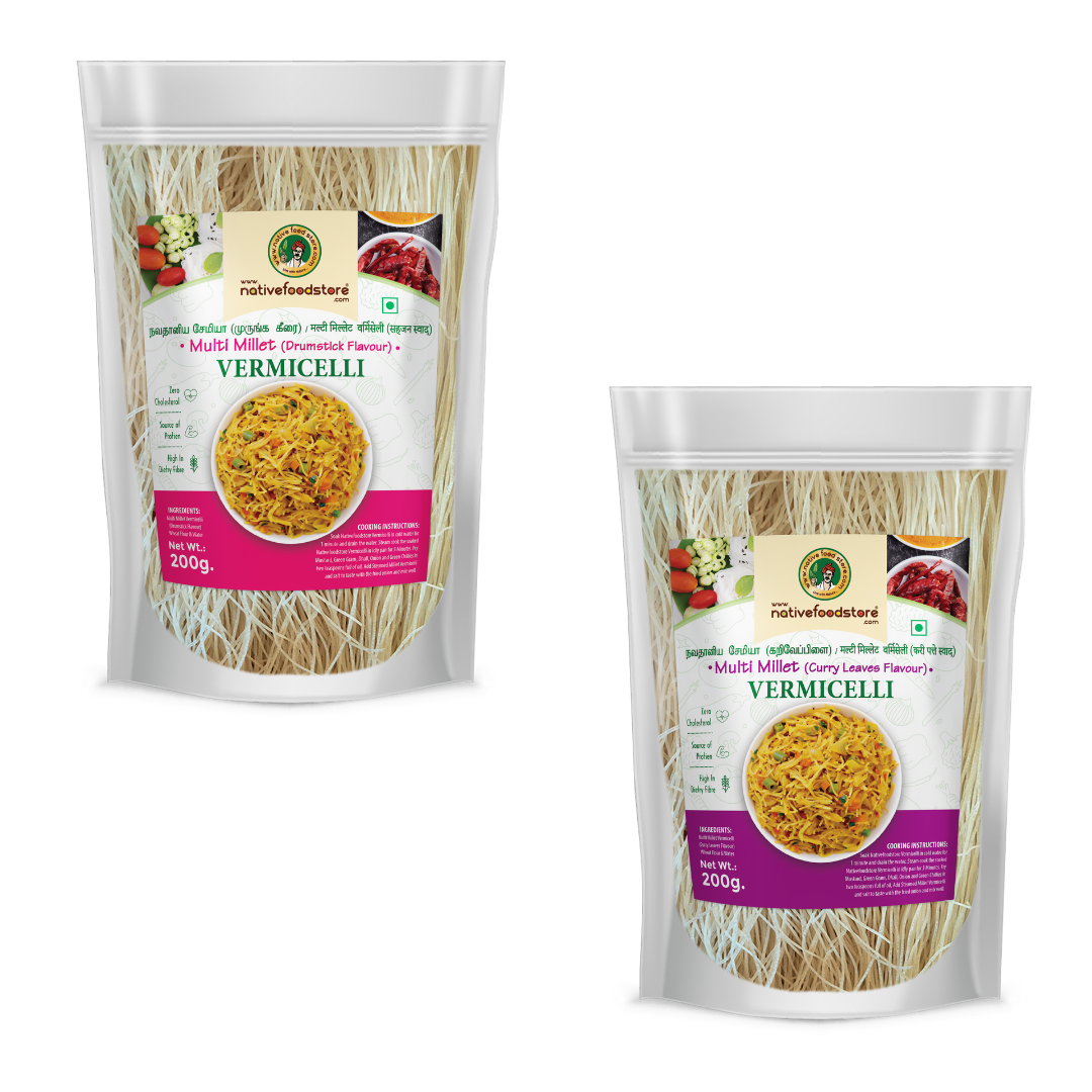 Multi Millet Vermicelli Combo Drumstick/Curry Leaves-2pcs (200gms x 2)
