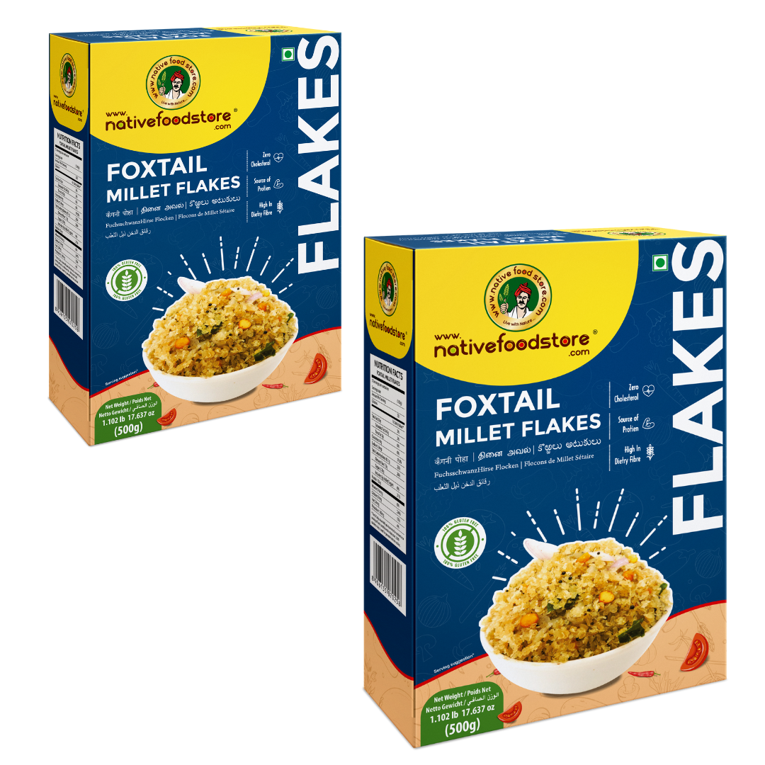 Millet Flakes Combo-Foxtail-Millet Flakes-Thinai- 2 pcs (500gms x 2)