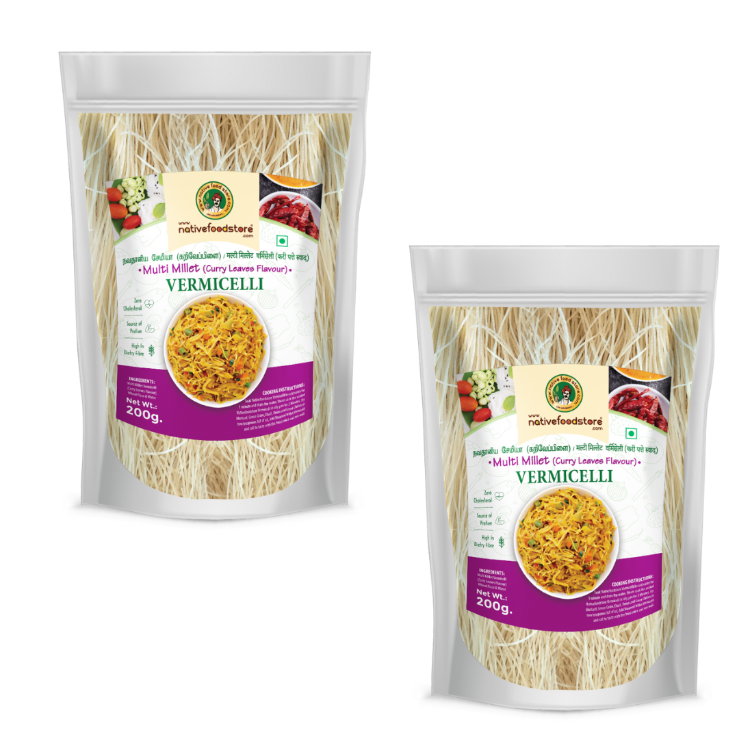 Millet Vermicelli-Combo Multi Millet Curry Leaves Vermicelli-2pcs (200gms x 2)